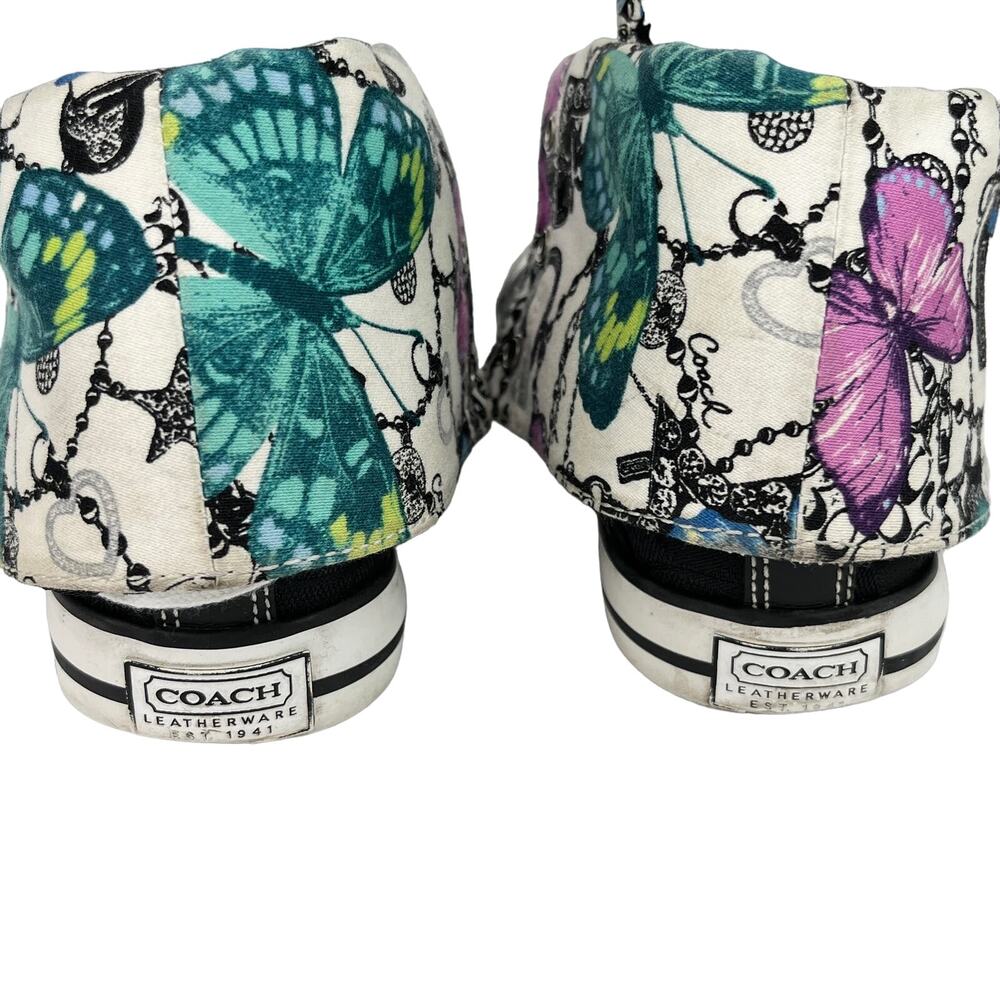 Coach Bonney Butterfly Black Hi Top Fold Over Sneakers 7 - Picture 11 of 14